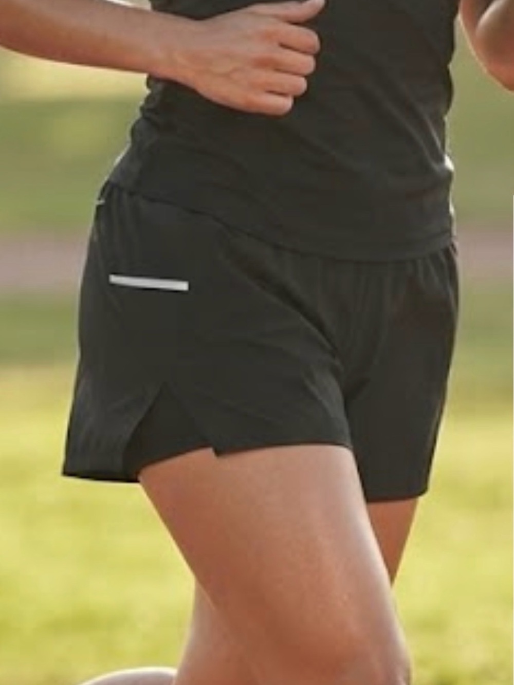 Avia Black Women's Athletic Running Shorts with Reflective Trim